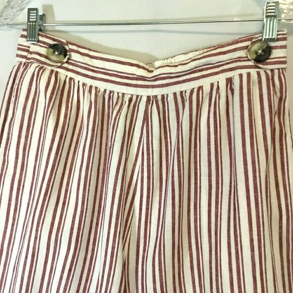 Harve Benard Linen Capris Wide Leg Washable Pull-On Striped Women's Size Small - Picture 2 of 9